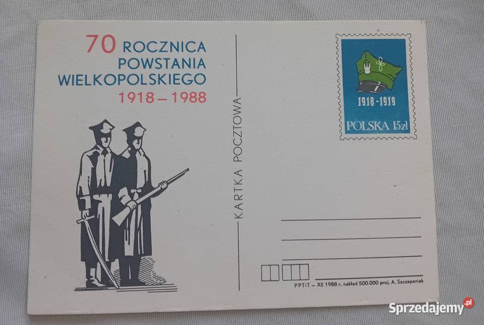 Pocztówka 70 rocznica Powstania Wielkopolskiego