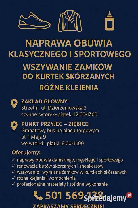 Naprawa obuwia sportowego i klasycznego Ziębice Wrocław