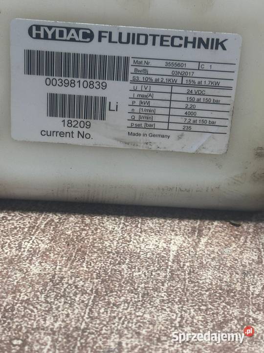 Silnik z pompą hydrauliki LINDE 24V 22kW HYDAC Antonie