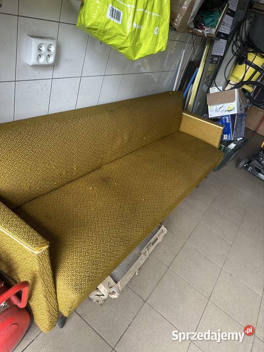 Wersalka PRL retro vintage lata 6070 musztardowa sprzedam