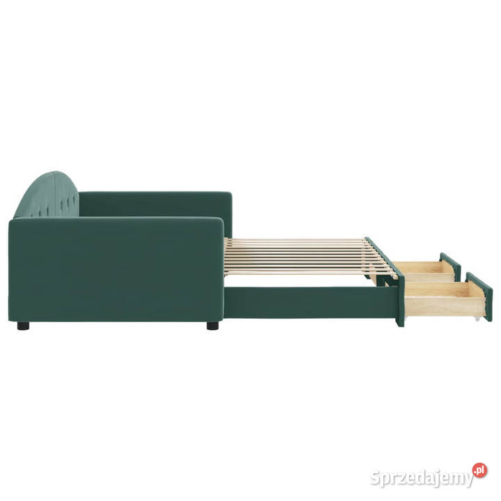 Sofa rozsuwana z szufladami ciemnozielona Warszawa sprzedam