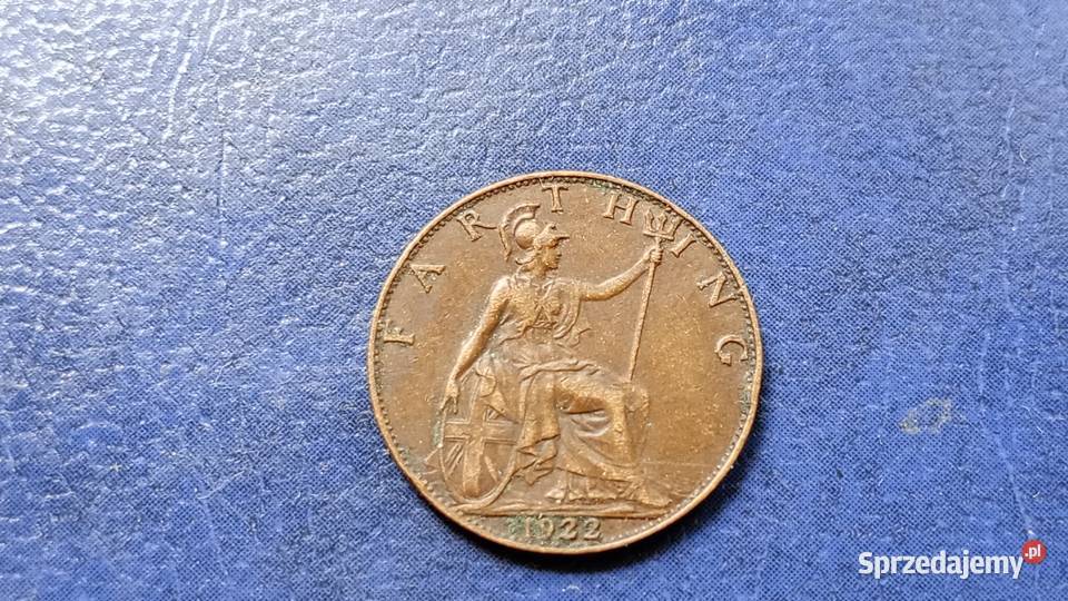 Stare monety 1 farthing 1922 Anglia Lesko
