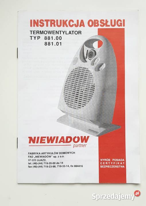 Termowentylator z programatorem i termostatem Ruda Śląska sprzedam