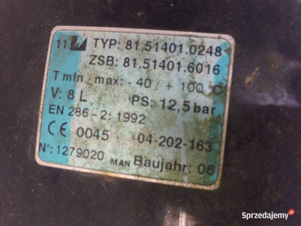 Butla Zbiornik Powietrza Man TGA 81514010248 8L ciężarowe Maszewo