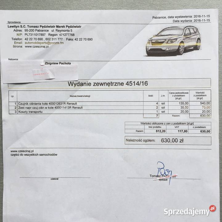 Czujniki ciśnienia powietrza w kołach