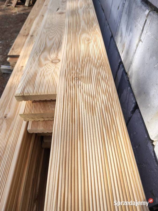 Deska tarasowa modrzew ryflowana gładka deska Jerzmanowice