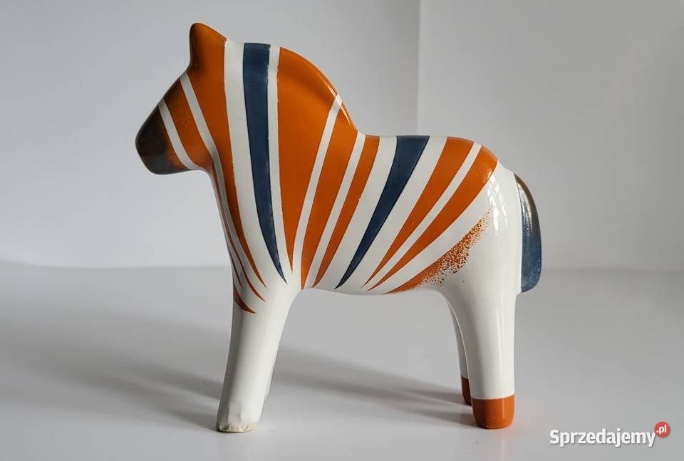 Koń Figurka Konik ceramiczny ręcznie malowany Sierakowice