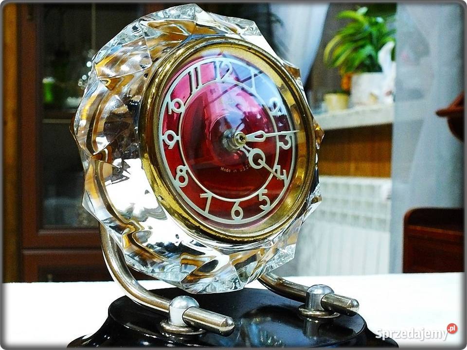 Zegar kryształowy Majak radziecka elegancja lat Żary
