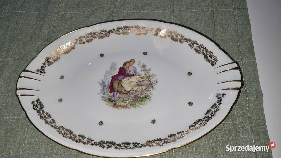 Półmisek Scenka Rodzajowa Porcelana Francuska wielkopolskie