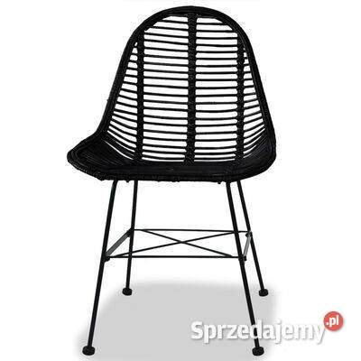 vidaXL Krzesła stołowe 2 czarne naturalny Fotele Warszawa