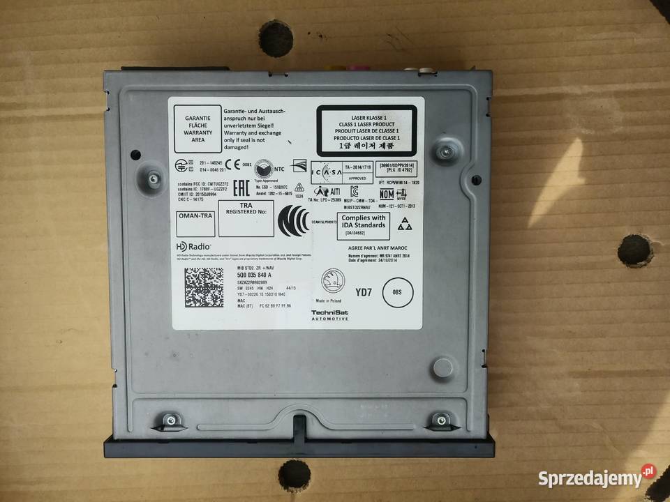 SKODA OCTAVIA III radio 5E0 RAPID FABIA czytnik Rok produkcji 2015 Dębno