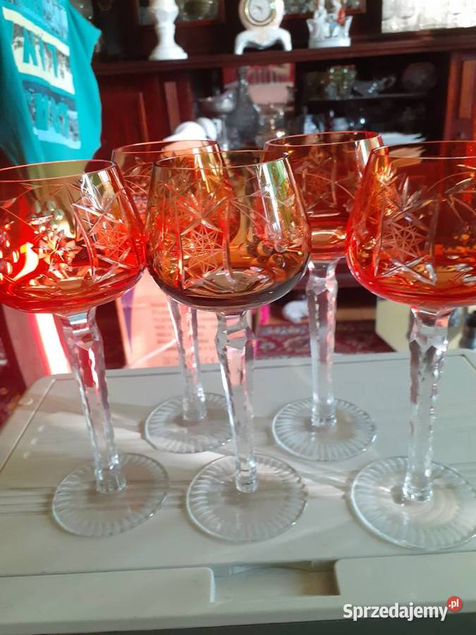 Krysztalowe kielichy kolor pomarancz mazowieckie Warszawa