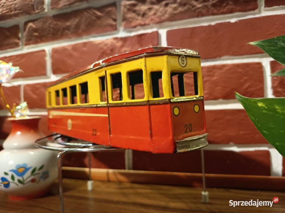 Zabawka VINTAGE PRL Metalowy Wagonik Tramwaj Bydgoszcz
