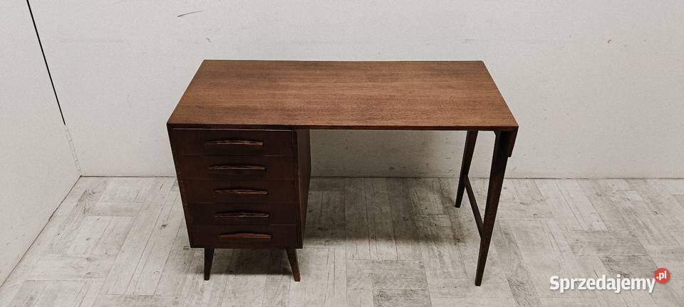 biurko PRL patyczak dwustronne z szufladami Radomsko