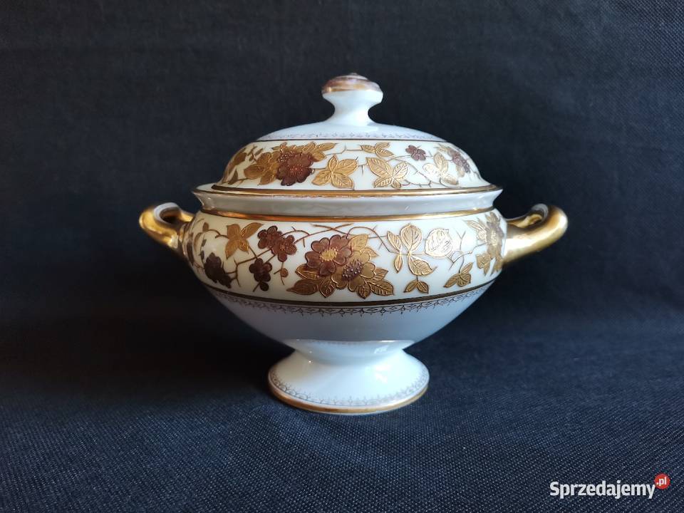 Stara przedwojenna mała złocona waza Katowice