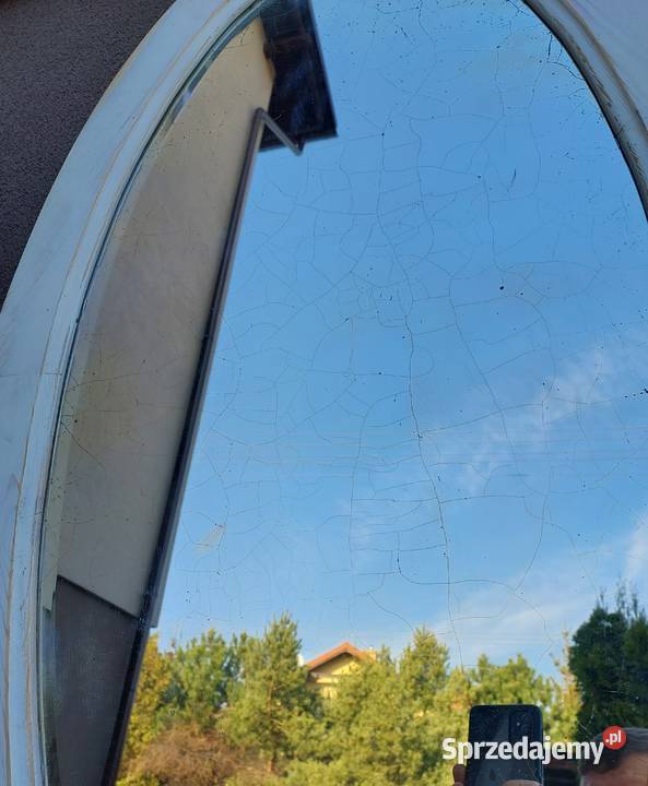 Stare lustro owal początek XXw biała przecierana Tczew