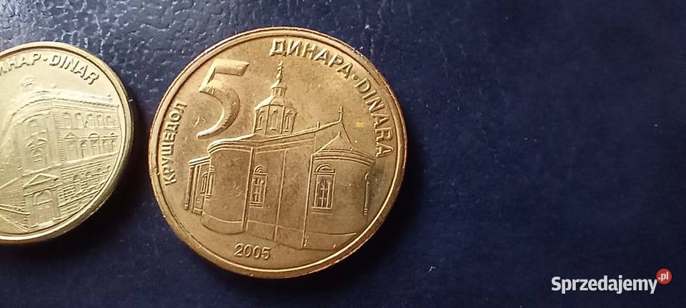 Stare monety 1 i 5 dinar 2005 Serbia podkarpackie