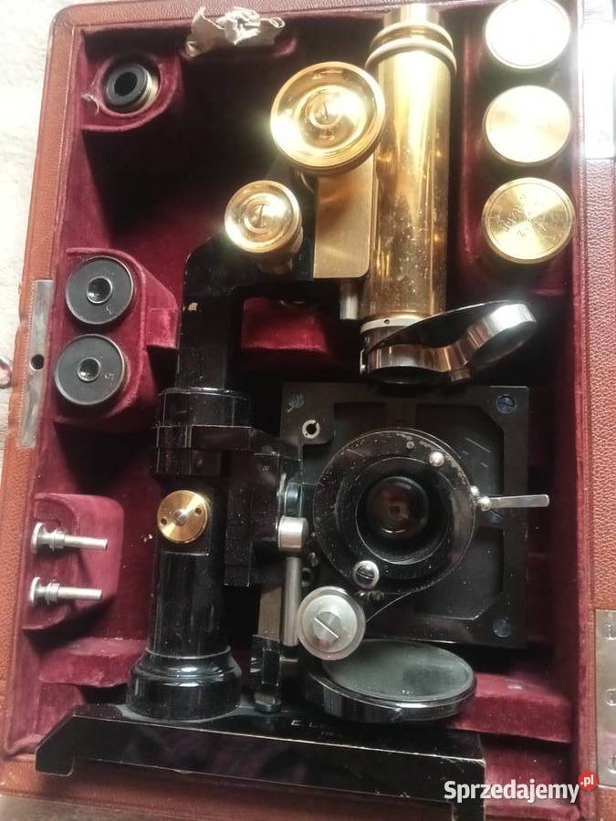 Mikroskop Leitz Wetzlar etui stara Leica 1913r Grójec