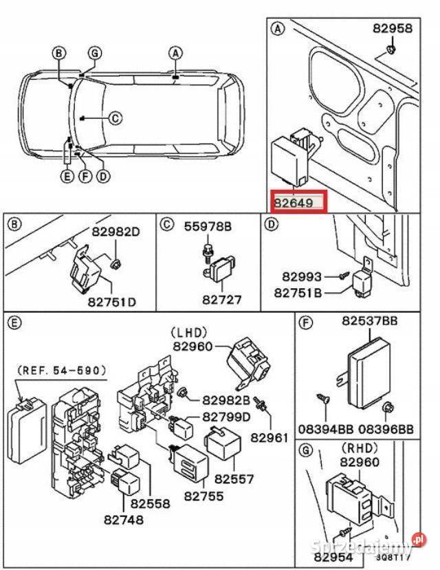 MODUŁ STEROWNIK KEYLESS MITSUBISHI PAJERO 9909