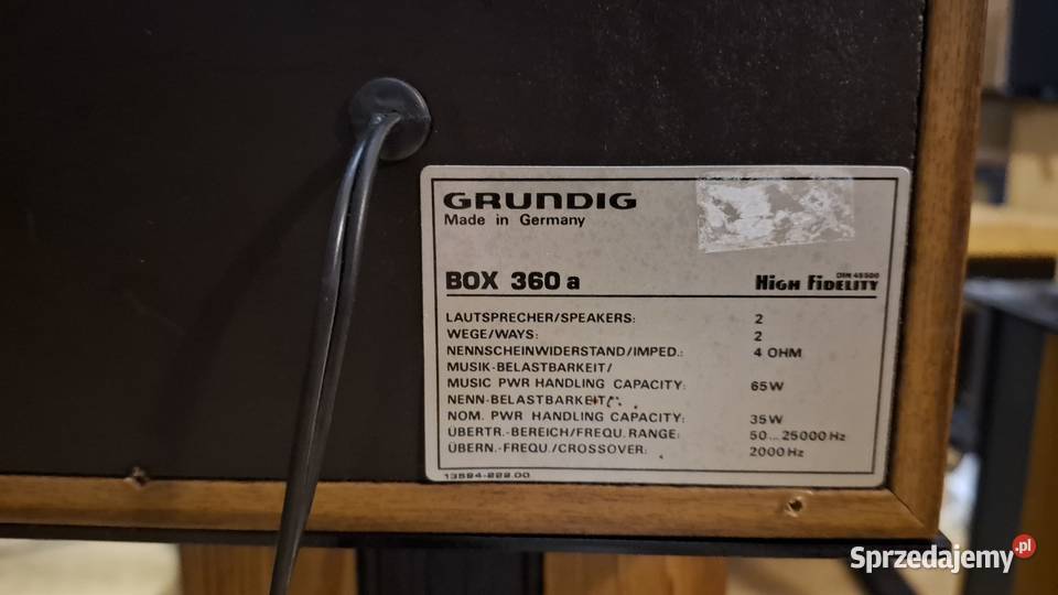 Grundig Box 360a High Fidelity Spaker System Sława