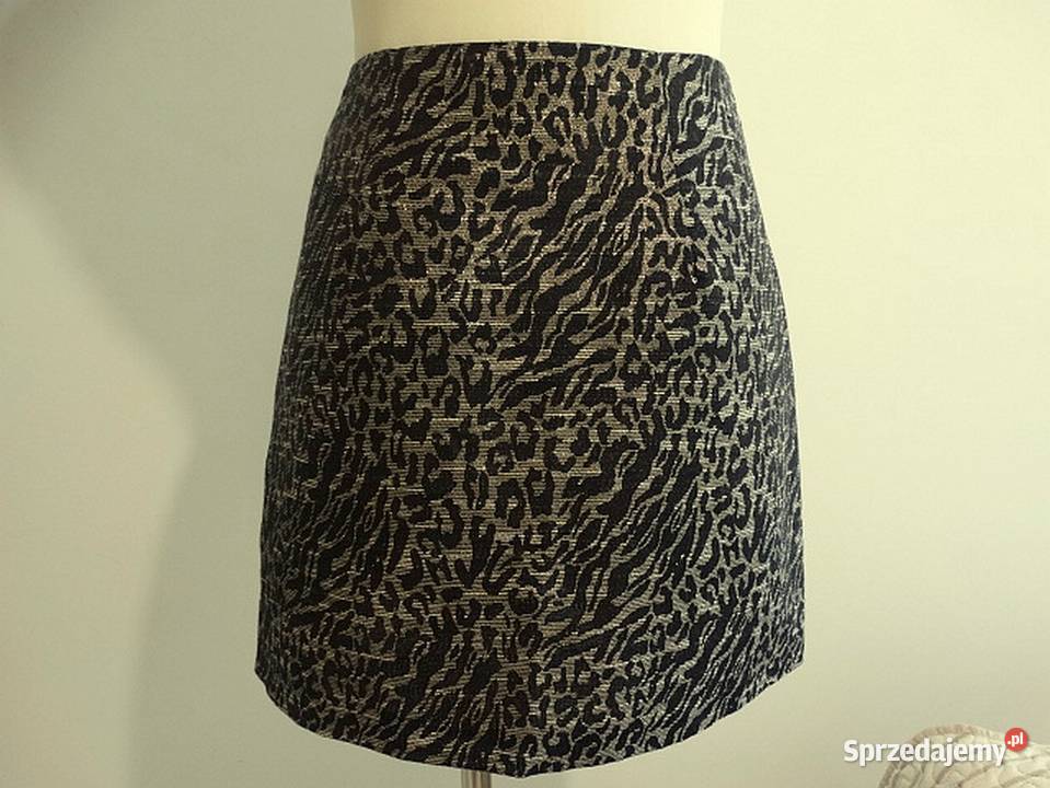 Spódnica Imprezowa Krótka ZłotoCzarna Modne Łomża