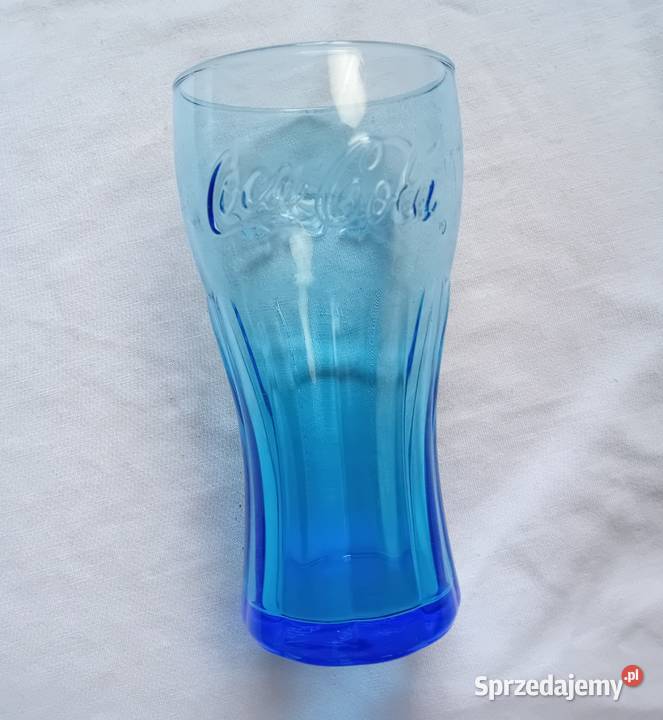 Niebieska kolekcjonerska szklanka Coca Cola 025 Porcelana i szkło wielkopolskie Koźminek