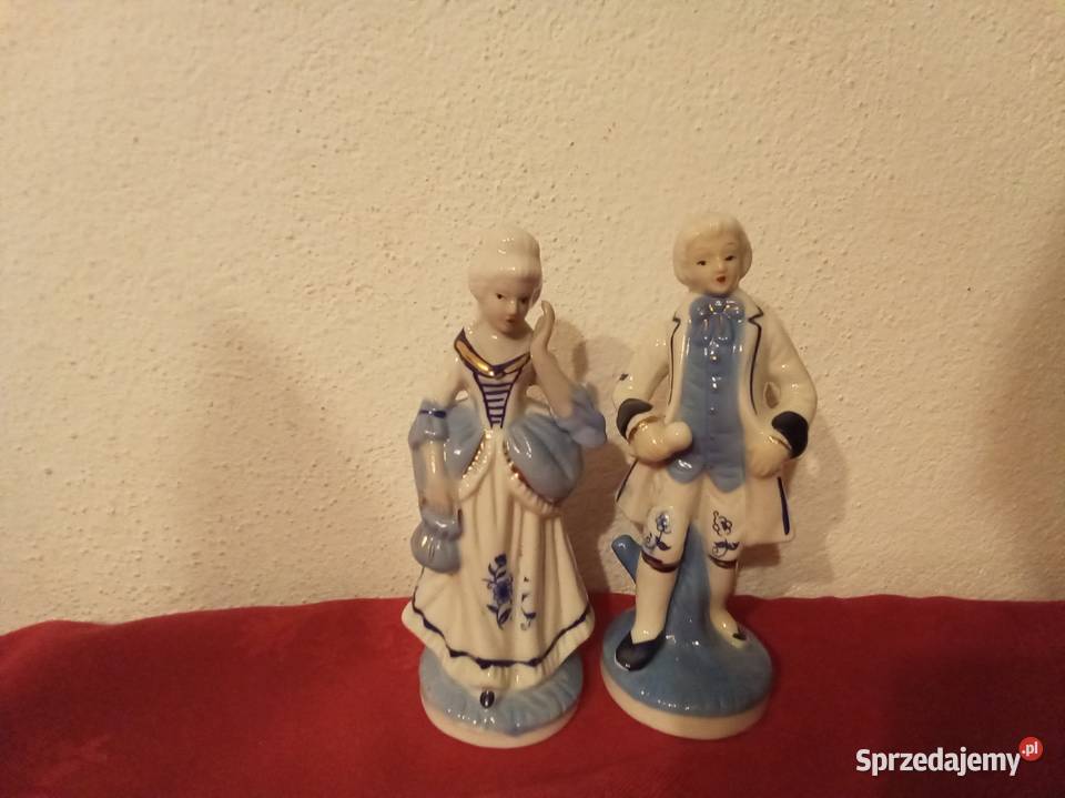 Dwie figurki oświeceniowa para Antyki Warszawa sprzedam
