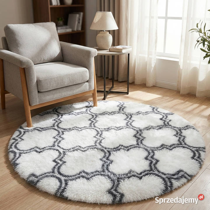 Dywan okrągły do salonu shaggy DECOR
