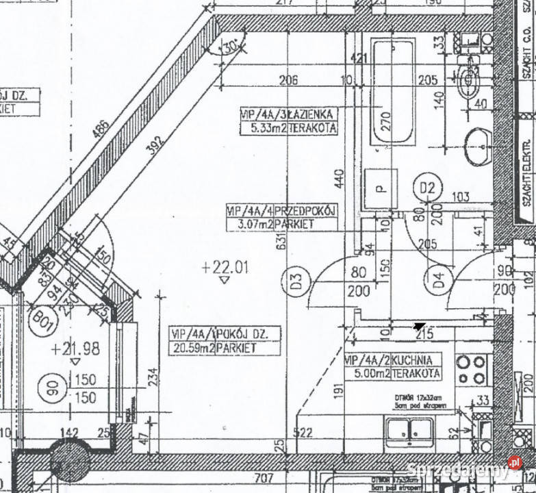 Studio 34 m z aneksem i komórką metra Piętro 4
