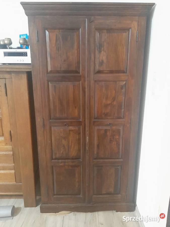 Drewniana szafa palisander w stylu kolonialnym 190cm Kępa sprzedam