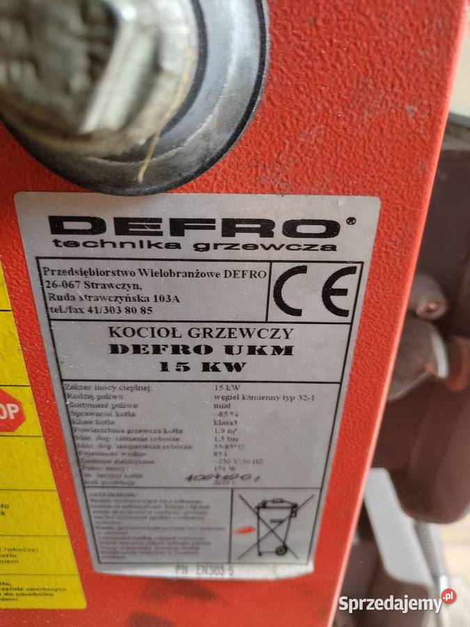 Piec Defro UKM 15 KW używany na eko groszek Kielce sprzedam