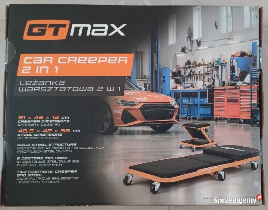 GT stołek leżanka warsztatowa 2 w 1 150 NOWA Ełk