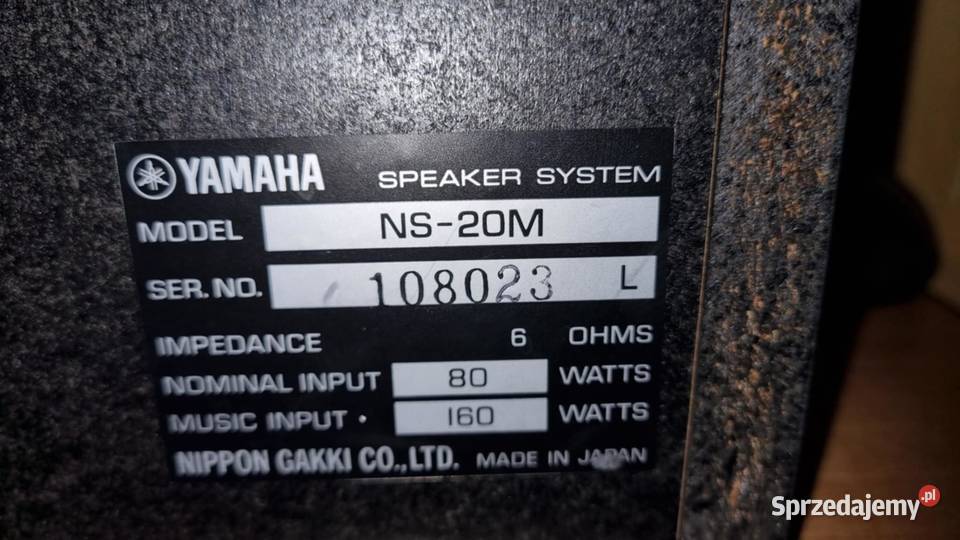 Legendarne monitory Yamaha NS20 M 2x160W 91dB Warta