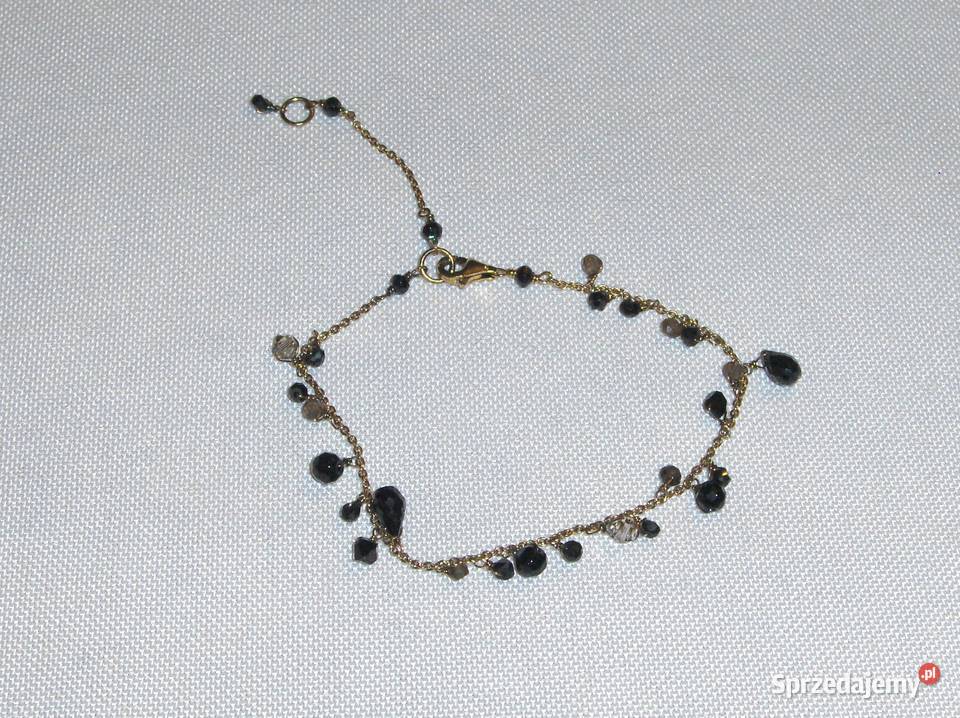 WKruk Bransoletka srebrna pozłacana z czarnymi Łódź sprzedam