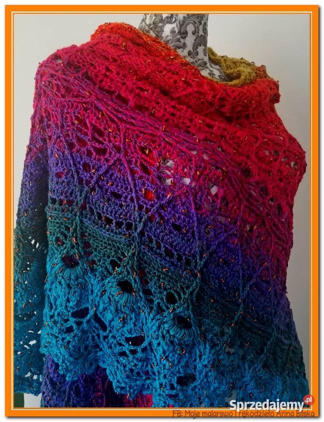 Chusta ombre tęczaRękodzieło NOWA