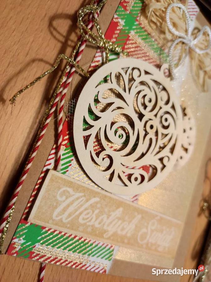 hand made kartki świąteczne Wesołych stylizowane Kielce