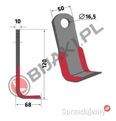 Nóż kątowy SIC13 do kosiarek bijakowych Chmielniki
