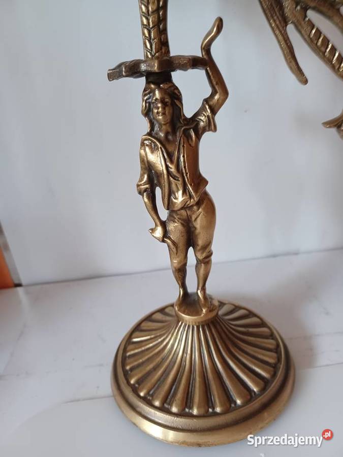Świecznik figuralny Mosiądz