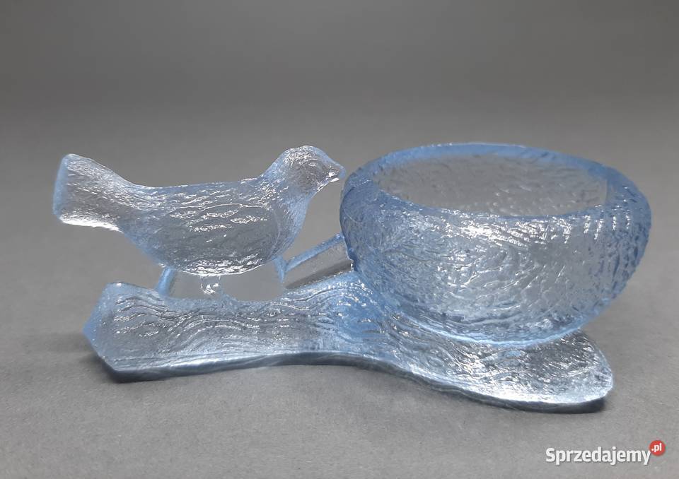 Szklana solniczka Vintage niebieska Lublin