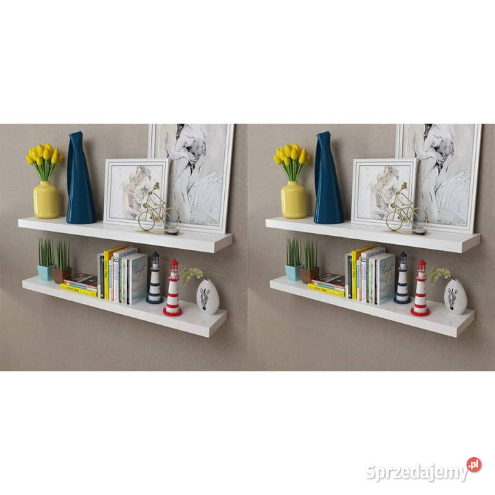 Półki ścienne 4 białe 100 WM275999 Dom i Ogród
