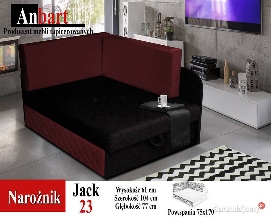 Łóżko narożne dziecka sofa rozkładana 170 75