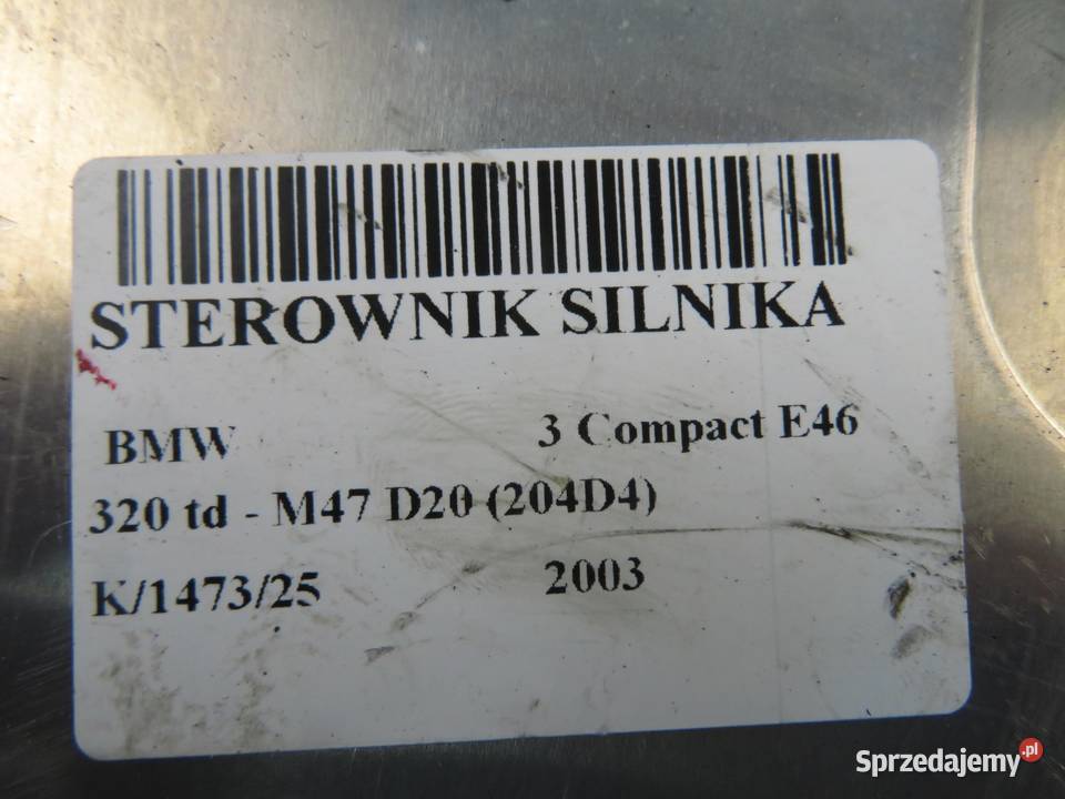 STEROWNIK BMW 3 Compact E46 320 td 0281010565