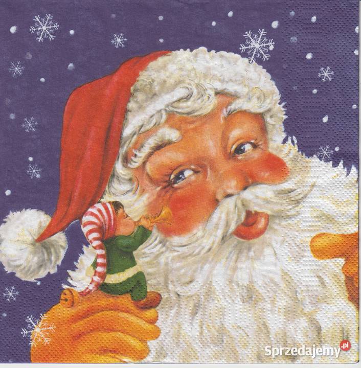 Decoupage serwetki MIkołaj Boże Narodzenia