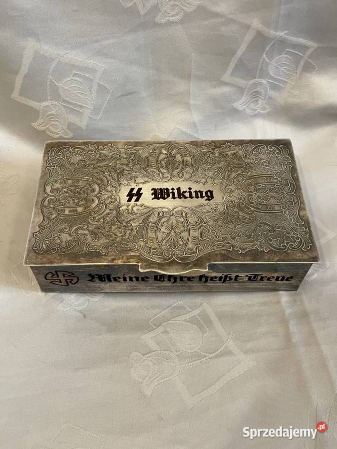 Posrebrzany humidorpojemnik na cygara SS Wiking Kraków