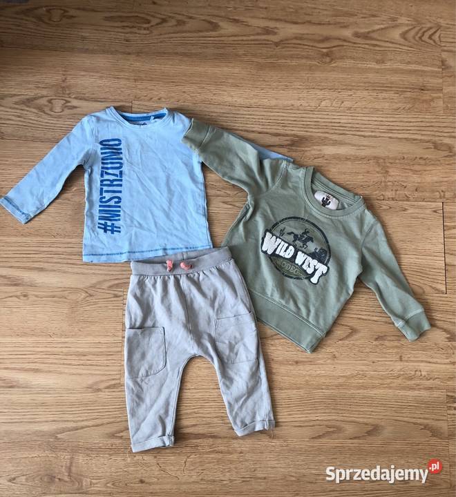 Zestaw ubrań na wiosnę dziecka w rozmiarze 74 11 Komplety i zestawy Kłodawa sprzedam