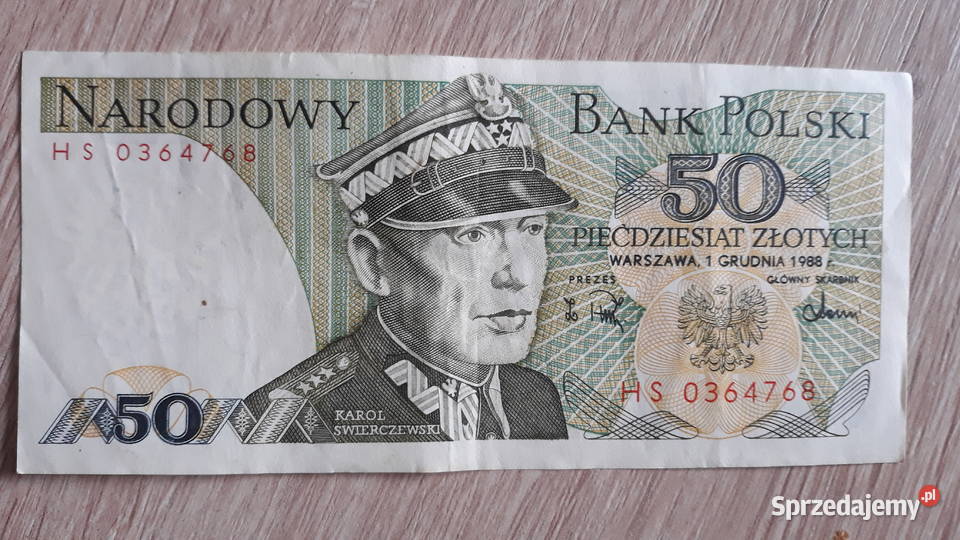 50 złotych 1 XII 1988 r seria HS 2 Numizmatyka Konin