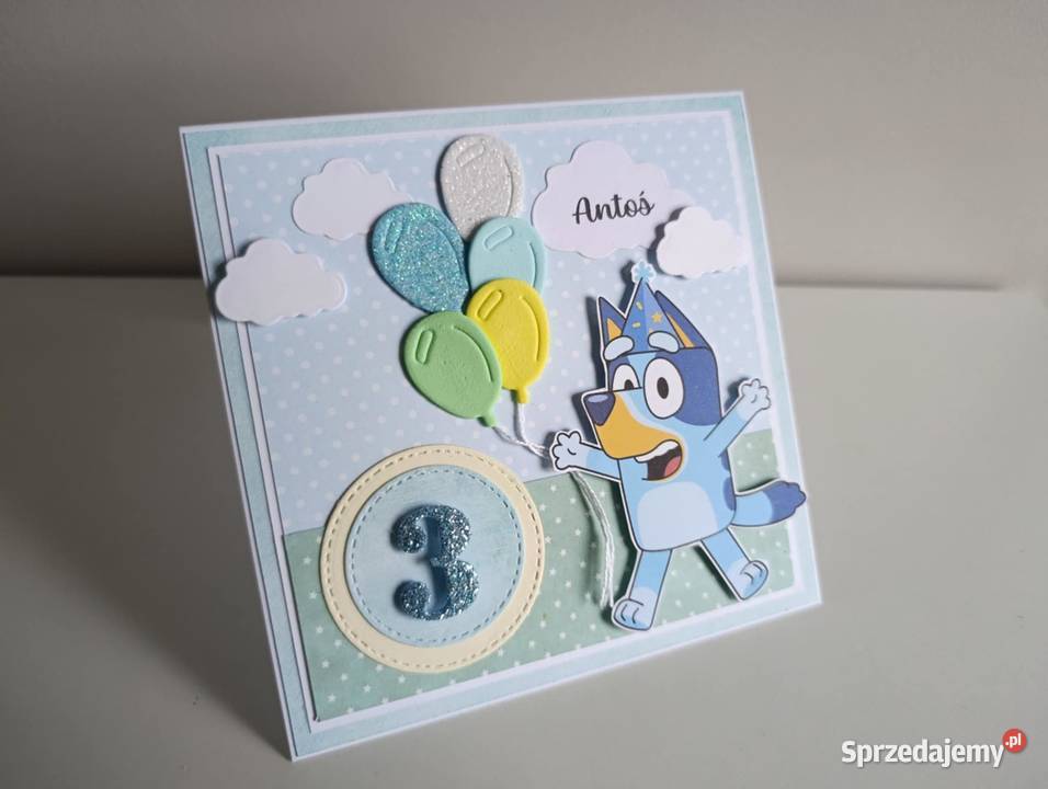 Personalizowana kartka urodinowa Bluey Łódź