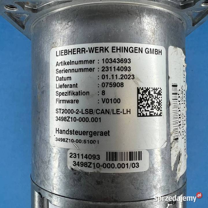 LIEBHERR 10343693 Joystick do Żurawie samojezdne Poznań sprzedam