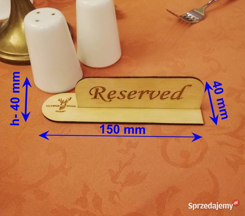 Drewniana tabliczka rezerwacja do restauracji Gliwice