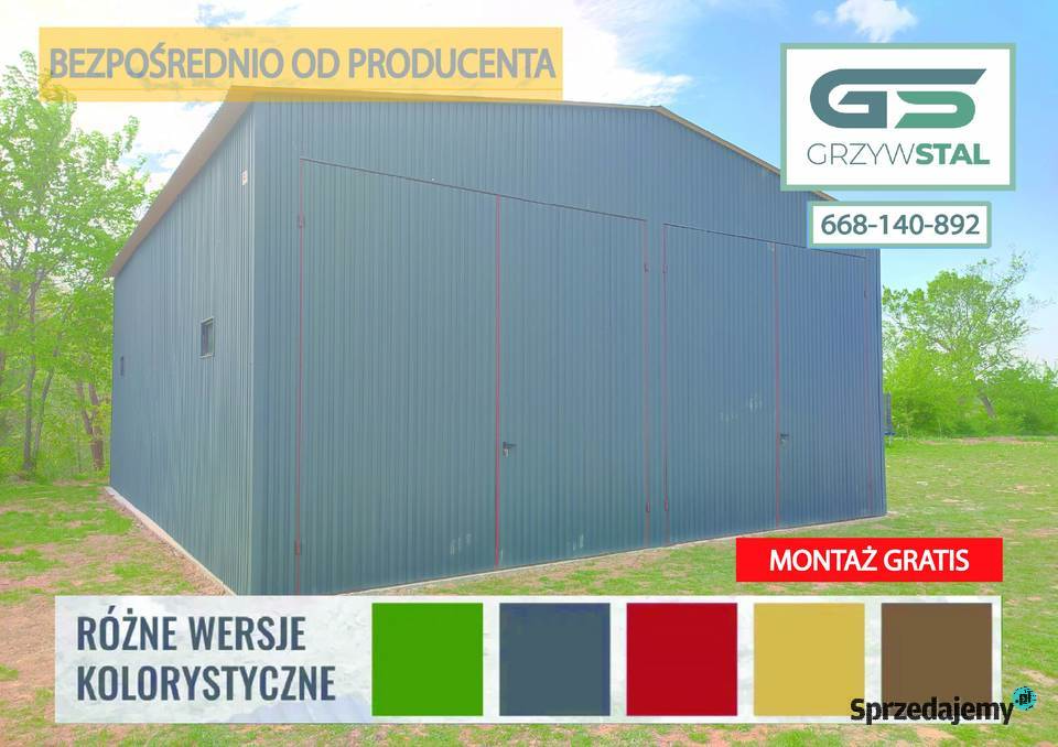 Garaż blaszany Garaże Blaszane Magazyn WiataHala Nieruchomości Mława sprzedam